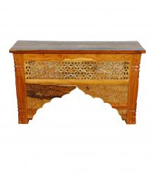 HAND CARVED SOLID WOOD CONSOLE