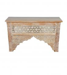 HAND CARVED SOLID WOOD CONSOLE TABLE