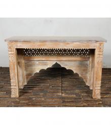 HAND CARVED SOLID WOOD CONSOLE TABLE