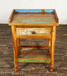 SOLID RECLAIMED TEAK WOOD END TABLE / NIGHTSTAND