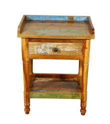 SOLID RECLAIMED TEAK WOOD END TABLE / NIGHTSTAND