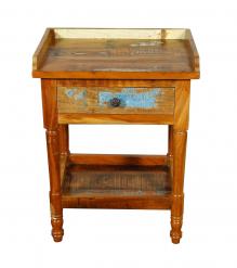 SOLID RECLAIMED TEAK WOOD END TABLE / NIGHTSTAND