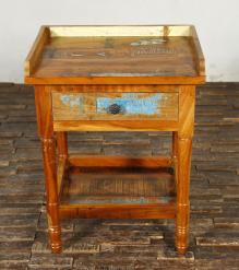 SOLID RECLAIMED TEAK WOOD END TABLE / NIGHTSTAND