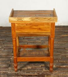 SOLID RECLAIMED TEAK WOOD END TABLE / NIGHTSTAND