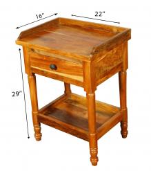 SOLID RECLAIMED TEAK WOOD END TABLE / NIGHTSTAND