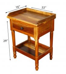 WOODEN 1 DRAWER END TABLE