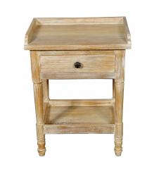SOLID RECLAIMED TEAK WOOD END TABLE W/ DRAWER