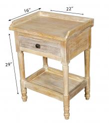 SOLID RECLAIMED TEAK WOOD END TABLE / NIGHTSTAND