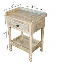 SOLID RECLAIMED TEAK WOOD END TABLE / NIGHTSTAND