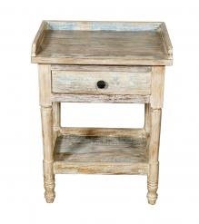 SOLID RECLAIMED TEAK WOOD END TABLE / NIGHTSTAND