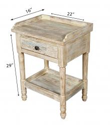 SOLID RECLAIMED TEAK WOOD END TABLE / NIGHTSTAND