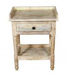SOLID RECLAIMED TEAK WOOD END TABLE / NIGHTSTAND