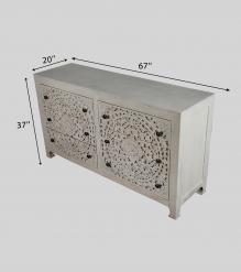 HAND CARVED SOLID WOOD BUREAU DRESSER