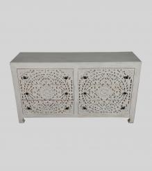 HAND CARVED SOLID WOOD BUREAU DRESSER