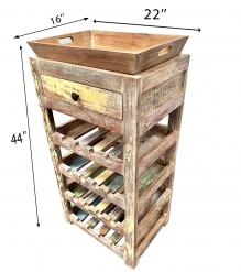 SOLID RECLAIMED TEAK WOOD WINE CABINET