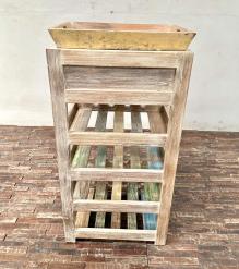 SOLID RECLAIMED TEAK WOOD WINE CABINET