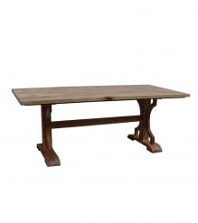 SOLID WOOD X BASE TRESTLE DINING TABLE W/ EXTENSIONS