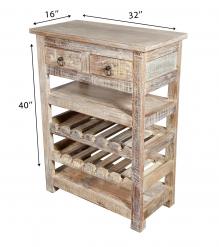 SOLID RECLAIMED TEAK WOOD WINE CABINET