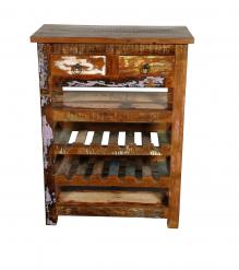 SOLID RECLAIMED TEAK WOOD WINE CABINET