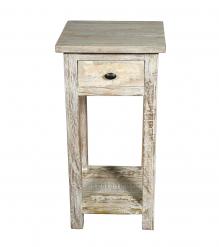 SOLID RECLAIMED TEAK WOOD END TABLE W/ DRAWER