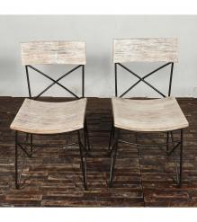 SOLID RECLAIMED TEAK WOOD & IRON CHAIR