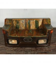 WOOD/IRON INDUSTRIAL SOFA