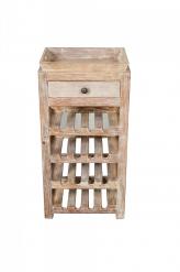 SOLID RECLAIMED TEAK WOOD WINE BAR W/ DRAWER & TRAY