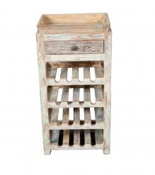 SOLID RECLAIMED TEAK WOOD WINE BAR W/ DRAWER & TRAY