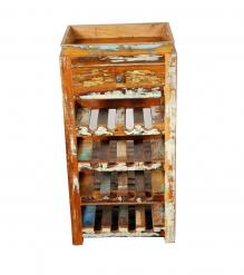 SOLID RECLAIMED TEAK WOOD WINE BAR W/ DRAWER & TRAY