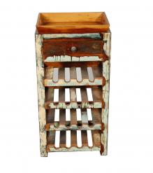 SOLID RECLAIMED TEAK WOOD WINE BAR W/ DRAWER & TRAY
