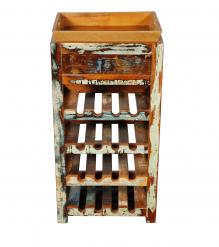 SOLID RECLAIMED TEAK WOOD WINE BAR W/ DRAWER & TRAY