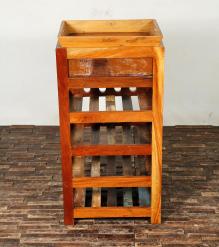 SOLID RECLAIMED TEAK WOOD WINE BAR W/ DRAWER & TRAY