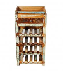 SOLID RECLAIMED TEAK WOOD WINE BAR W/ DRAWER & TRAY