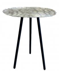 Carved Metal End Table