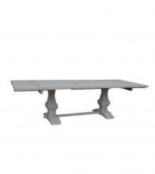 SOLID WOOD PEDESTAL TRESTLE TABLE W / EXTENSIONS