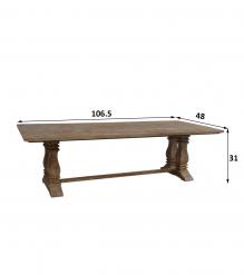 9' SOLID WOOD PEDESTAL DINING TABLE