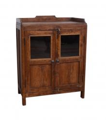 VINTAGE RECLAIMED TEAK & GLASS CABINET
