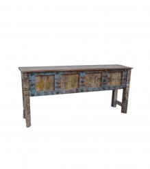 VINTAGE RECLAIMED CARVED TEAK CONSOLE TABLE