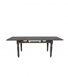 EXTENDABLE SOLID WOOD DINING TABLE W/ SELF-STORING EXTENSIONS