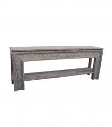 HAND CARVED SOLID RECLAIMED TEAK WOOD CONSOLE TABLE