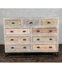 SOLID RECLAIMED TEAK WOOD & METAL BUREAU SIDEBOARD