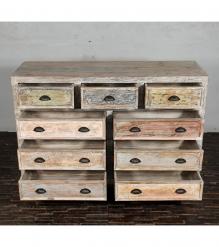 SOLID RECLAIMED TEAK WOOD & METAL BUREAU SIDEBOARD