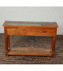 SOLID RECLAIMED TEAK WOOD  2 DRAWER CONSOLE TABLE