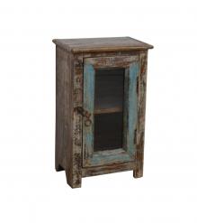 SOLID RECLAIMED WOOD & GLASS CABINET