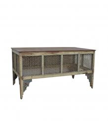 RECLAIMED WOOD & METAL MESH SIDEBOARD CONSOLE