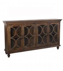 SOLID  WOOD & GLASS SIDEBOARD