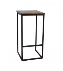 RECLAIMED WOOD AND IRON BAR STOOL