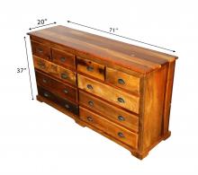 10 DRAWER RECLAIMED TEAK CHEST BUREAU SIDEBOARD