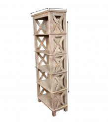 RECLAIMED TEAK 5 SHELF BOOKCASE DISPLAY CASE