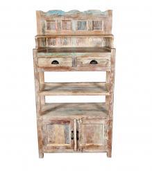 RECLAIMED TEAK STORAGE / DISPLAY RACK - DRAWERS, SHELVES & CABINET